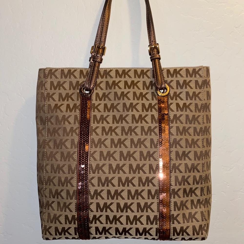 Michael kors sequin stripes tote